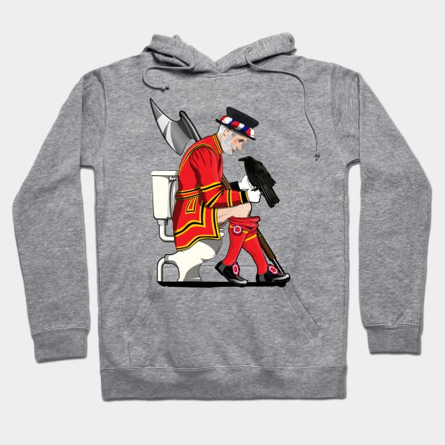 British Beefeater on the Toilet Hoodie by InTheWashroom